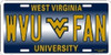 West Virginia Mountaineers NCAA WVU Fan License Plate