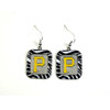 Pittsburgh Pirates MLB Zebra Style Dangle Earrings