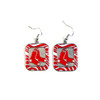 Boston Red Sox MLB Zebra Style Dangle Earrings