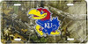 Kansas Jayhawks NCAA Camo License Plate