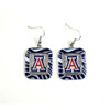Arizona Wildcats NCAA Zebra Style Dangle Earrings
