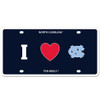 North Carolina Tar Heels NCAA "I Heart" License Plate