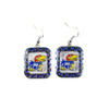 Kansas Jayhawks NCAA Polka Dot Style Dangle Earrings