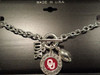 Oklahoma Sooners NCAA 3 Charm Bracelet , Love Football, Team Logo