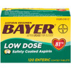 Bayer Low Dose Aspirin 81 mg 120 Enteric Coated Tablets Bottle