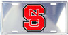NC State Wolfpack NCAA Silver Mirror License Plate