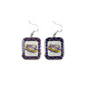 LSU Tigers NCAA Polka Dot Style Dangle Earrings