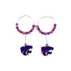 Kansas State Wildcats NCAA Multi Bead Hoop Earrings