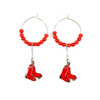Boston Red Sox MLB Multi Bead Hoop Earrings