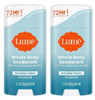 Lume Whole Body Deodorant Invisible Cream Stick Unscented 2 Pack