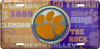 Clemson Tigers NCAA Bullseye License Plate