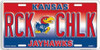 Kansas Jayhawks NCAA "RCK CHLK" License Plate