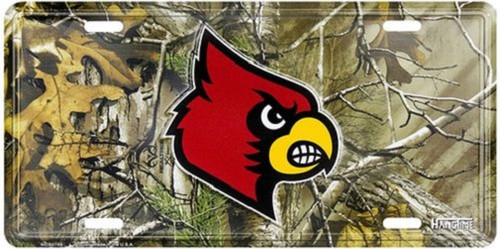 Louisville Cardinals NCAA Camo License Plate