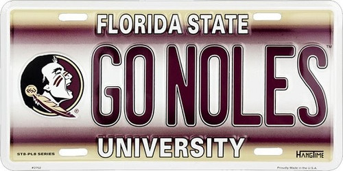 Florida State Seminoles NCAA "GO NOLES" License Plate