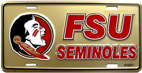 Florida State Seminoles NCAA Gold License Plate