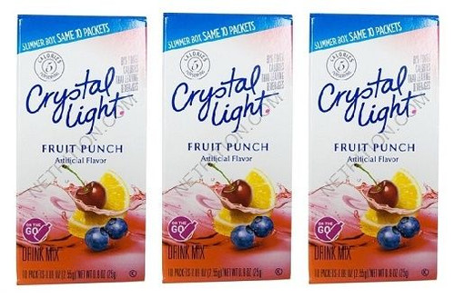 Crystal Light On The Go Fruit Punch Sugar Free Soft Drink Mix 3 Pack