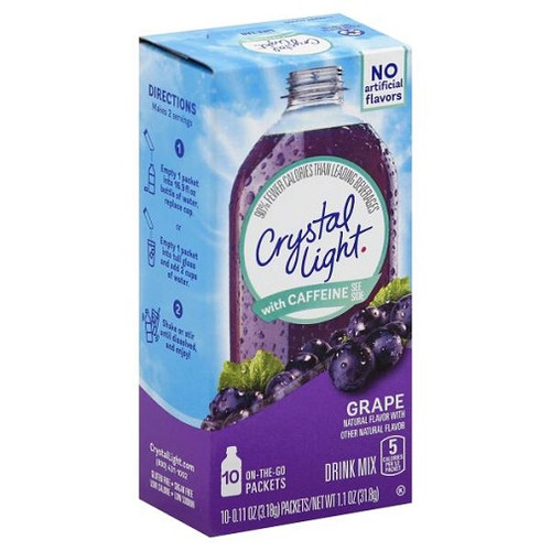 Crystal Light on the Go Grape with Caffeine Drink Mix Packets