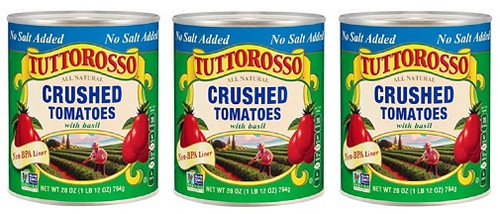 Tuttorosso Crushed Tomatoes With Basil No Salt Added 3 Can Pack