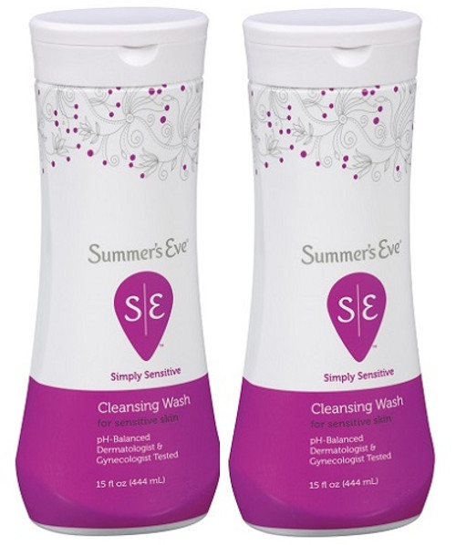 Summer's Eve Simply Sensitive Cleansing Wash 2 Bottle Pack