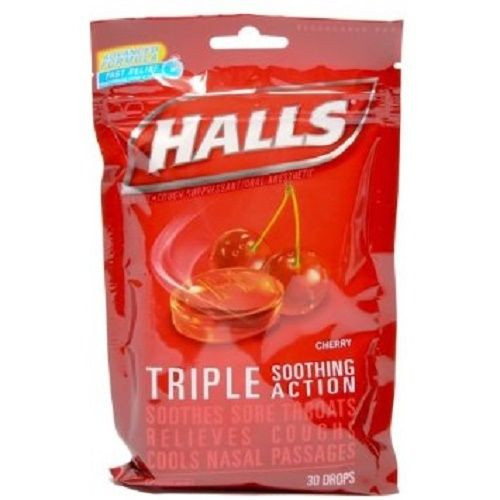 Halls Menthol Oral Anesthetic Drops Cherry