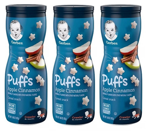 Gerber Puffs Apple Cinnamon Cereal Snack 3 Pack