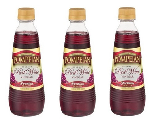 Pompeian Gourmet Red Wine Vinegar Premium Quality 3 Pack
