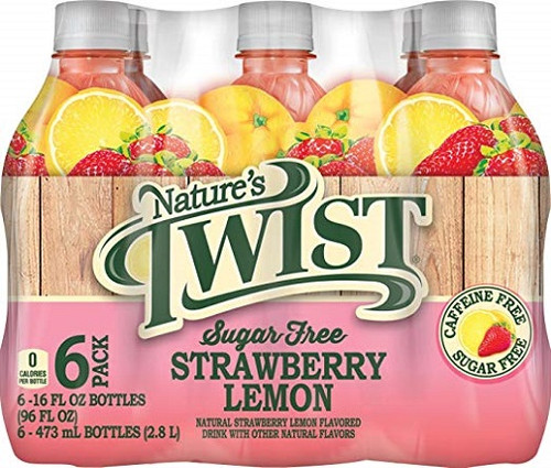 Nature's Twist Sugar Free Strawberry Lemon 16 oz 6 Bottle Pack