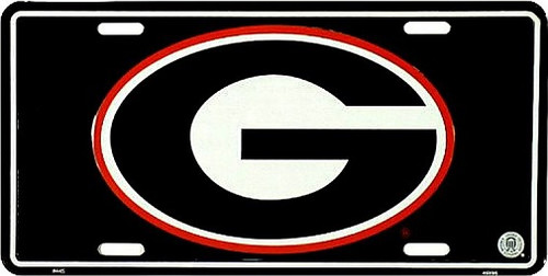 Georgia Bulldogs NCAA Black License Plate