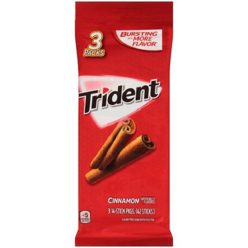 Trident Cinnamon Gum (3-Pack), 14-Sticks Per Pack