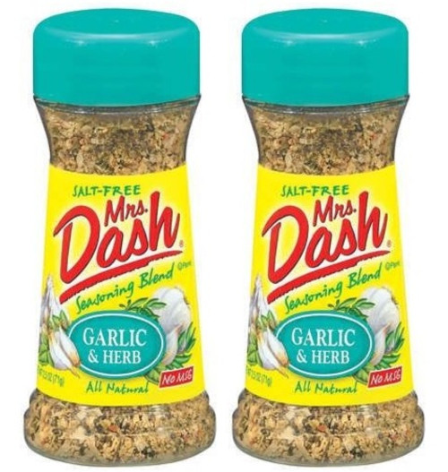 Mrs Dash Garlic & Herb Salt-Free Seasoning Blend 2 Bottle Pack