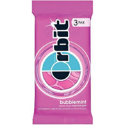 Orbit Bubble Mint Gum (3-Pack), 14-Sticks Per Pack