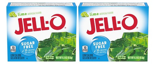 Jell-O Lime Sugar Free Instant Jello Gelatin Mix 2 Pack
