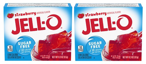 Jell-O Strawberry Sugar Free Instant Jello Gelatin Mix 2 Pack