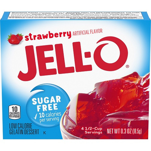 Jell-O Strawberry Sugar Free Instant Jello Gelatin Mix