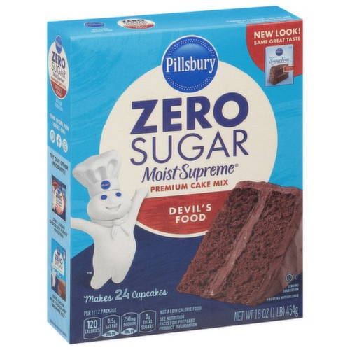 Pillsbury Zero Sugar Moist Supreme Devil's Food Cake Mix
