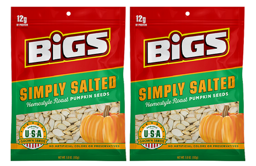 Bigs Simply Salted Homestyle Roast Pumpkin Seeds 2 Pack