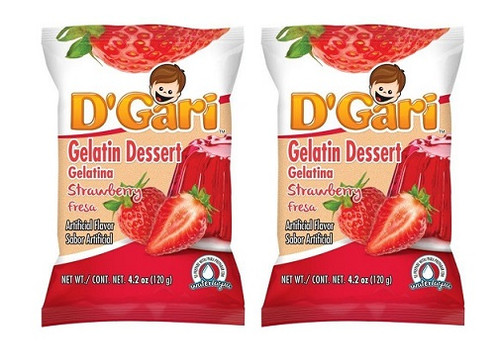 D'Gari Strawberry Gelatin Mix Fresa Gelatina 2 Pack