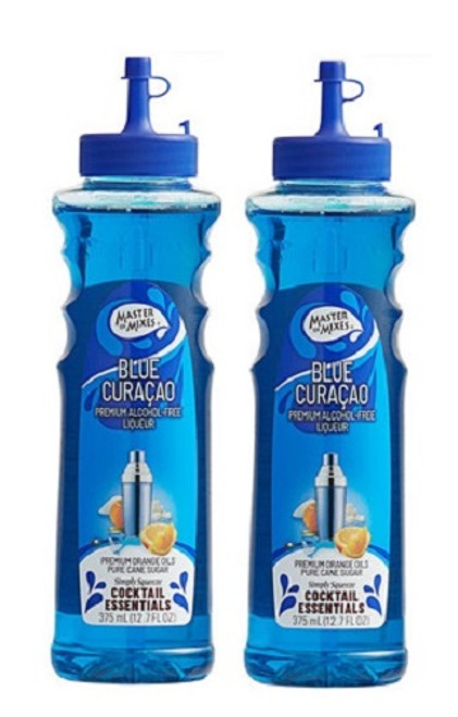 Master of Mixes Cocktail Essentials Simple Syrup Blue Curacao 2 Pack