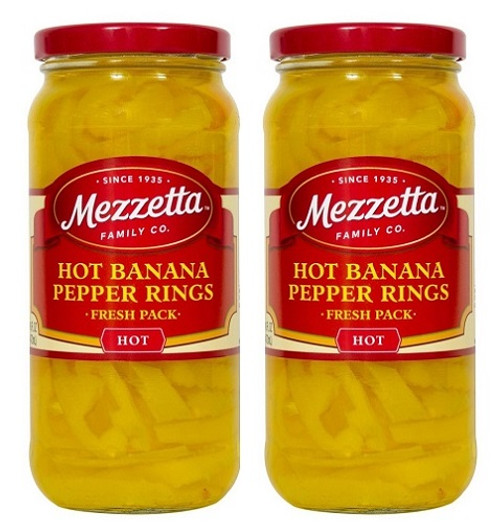 Mezzetta Hot Banana Pepper Rings 2 Pack