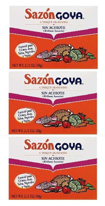 Goya Sazon Sin Achiote 3 Pack