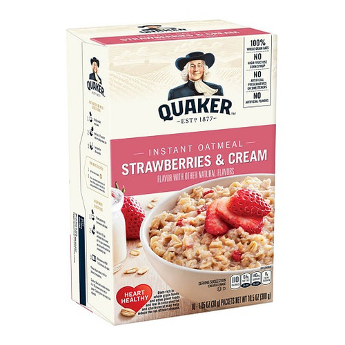 Quaker Instant Oatmeal Hot Cereal Strawberries & Cream