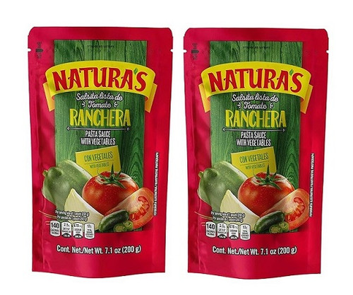 Natura's Ranchera Style Pasta Sauce Salsa de Tomate Pasta 2 Pack