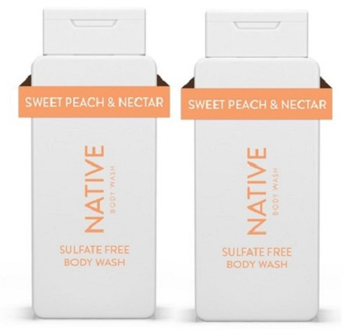 Native Sweet Peach & Nectar Body Wash 2 Pack