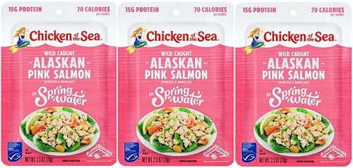 Chicken of the Sea Wild Caught Alaskan Pink Salmon in Spring Water 3 Pack
