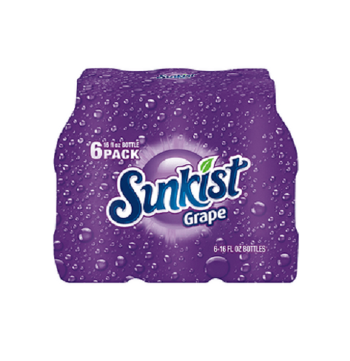 Sunkist Grape Soda 16 oz 6 Bottle Pack