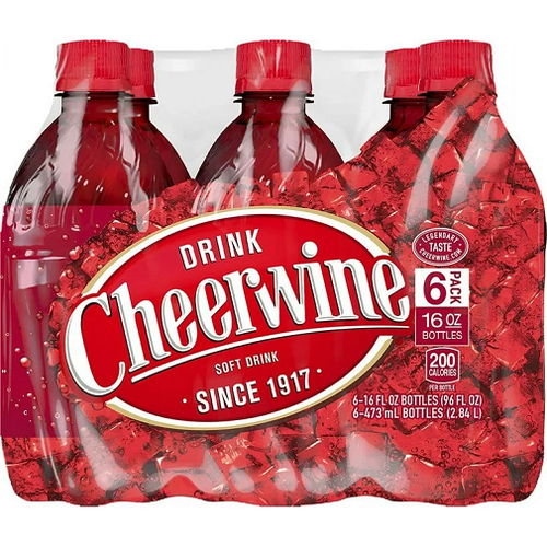 Cheerwine Soda Pop 16 oz 6 Bottle Pack