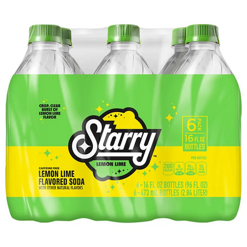 Starry Lemon Lime Soda Pop 16 oz 6 Bottle Pack
