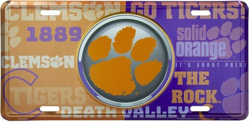 Clemson Tigers NCAA Bullseye License Plate