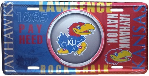 Kansas Jayhawks NCAA Bullseye License Plate