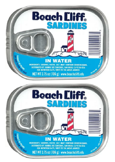 Beach Cliff Sardines in Water 2 Pack
